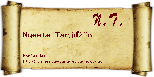 Nyeste Tarján névjegykártya